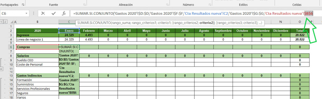 cómo crear una cuenta de resultados en excel
