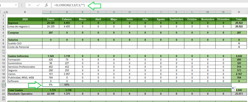 cómo crear una cuenta de resultados en excel