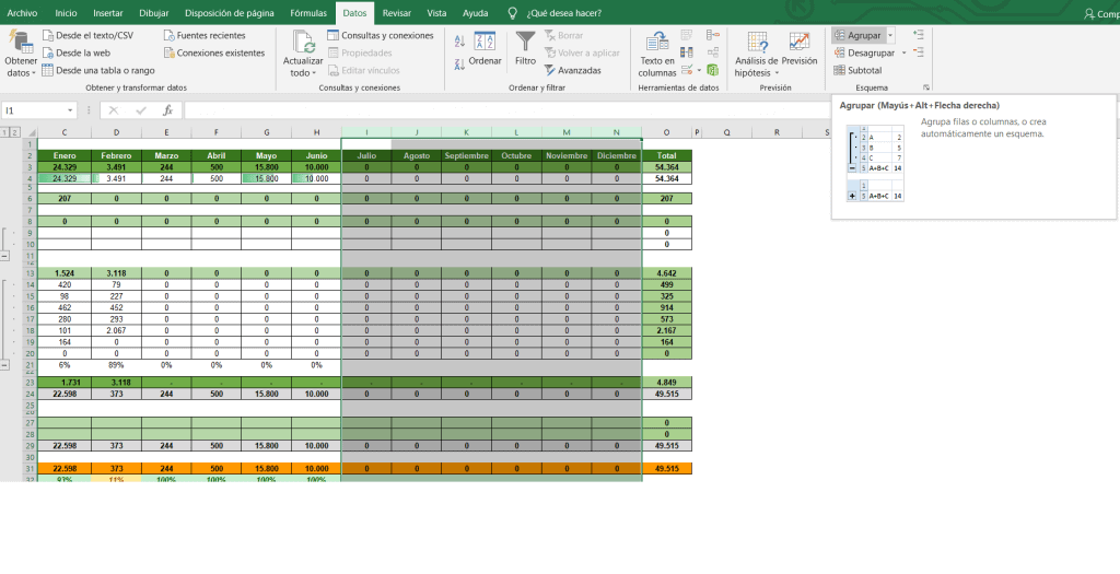 cómo crear una cuenta de resultados en excel
